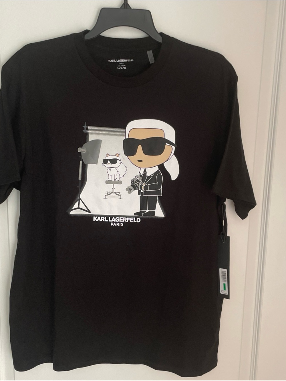 NWT Karl Lagerfeld And Choupette Tee Shirt Men’s L Black Size Large